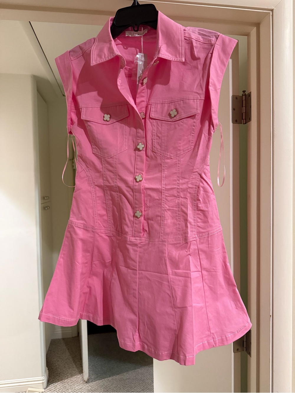 Baby Phat Pink Sleeveless Button-Front Dress